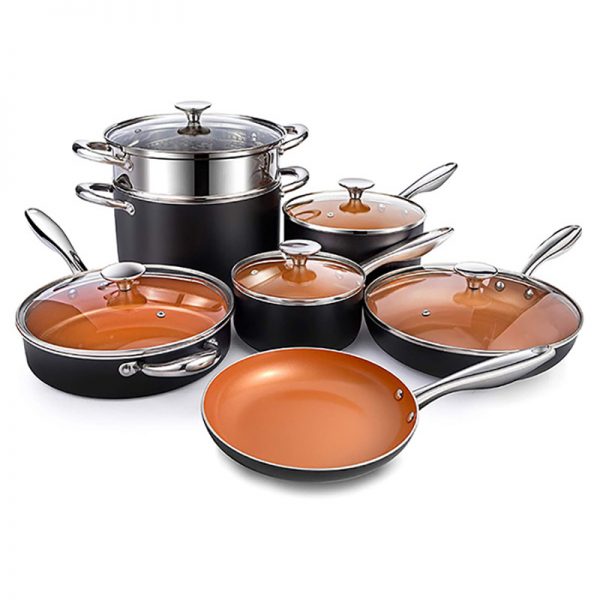High Quality 3D Blue Diamond Cookware Set For Sale AIDL KITCHEN