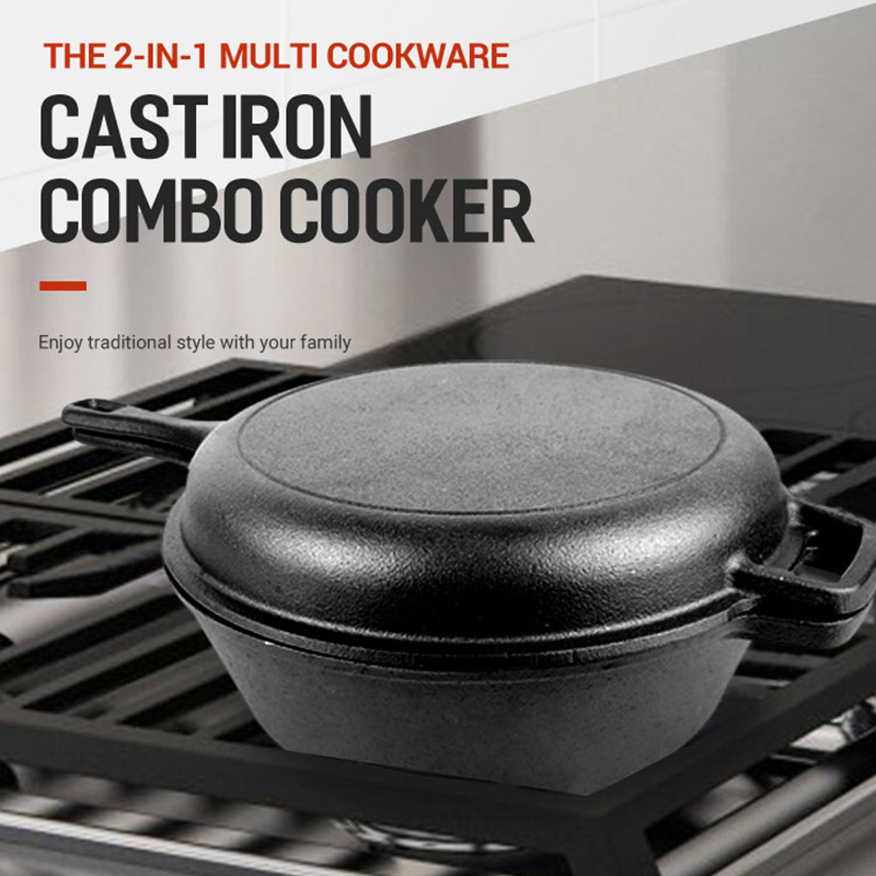 Double Cast Iron 2-In-1 Multi Cooker (1)