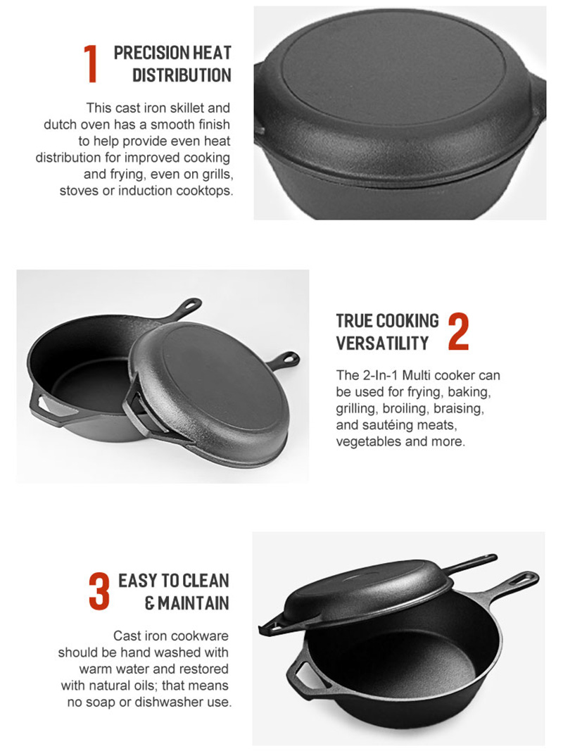 Double Cast Iron 2-In-1 Multi Cooker (2)