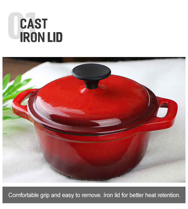 Enamel Cast Iron Casserole with Lid (1)