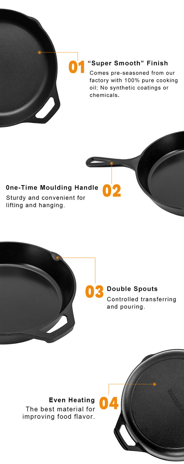 Pre-seasoned Cast Iron Skillet (3)