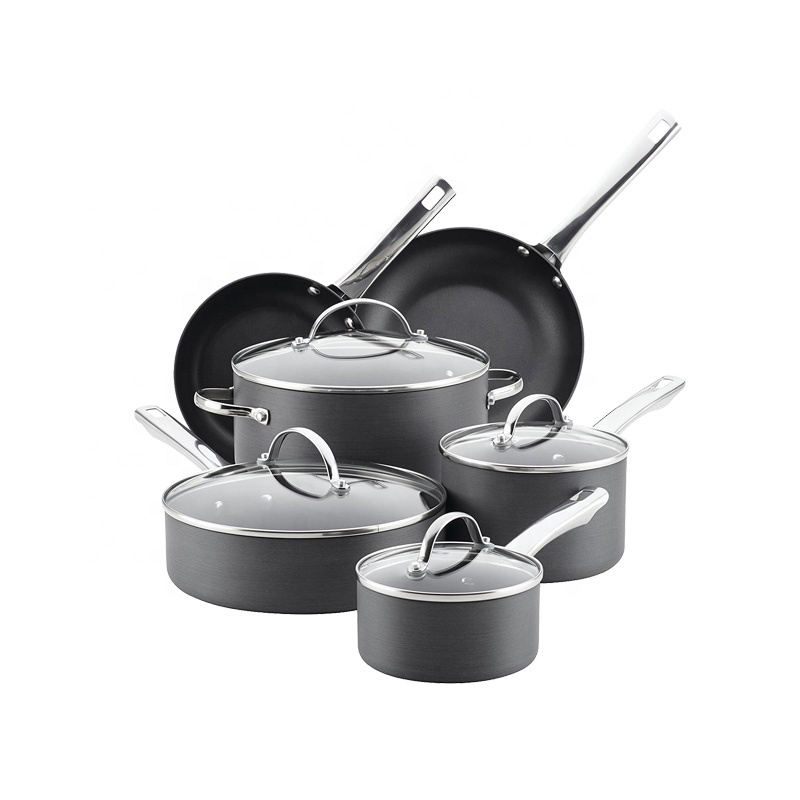 Hard anodized aluminum cookware set