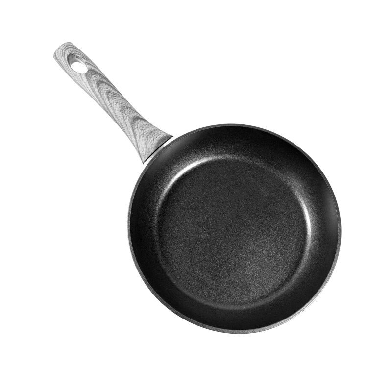 high-end Aluminum nonstick frying pan with wooden soft touch handle