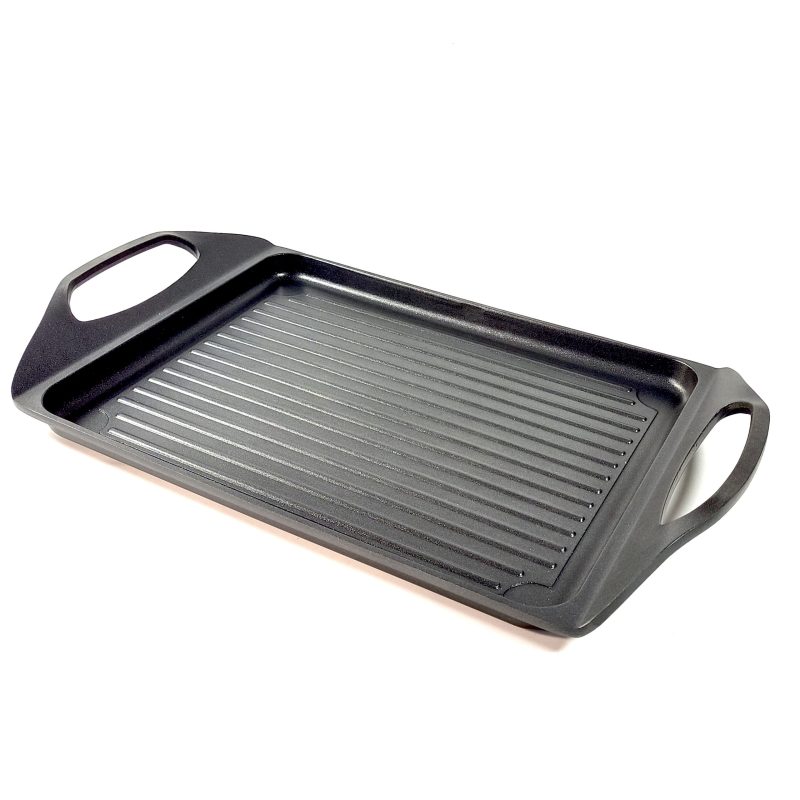 Aluminum grill pan with streak