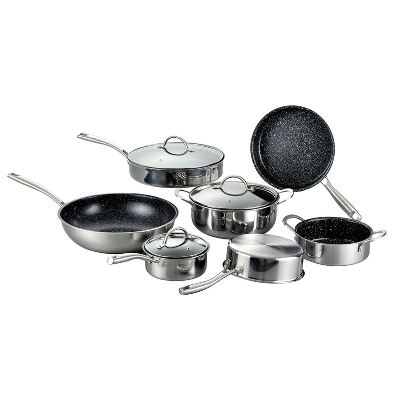 2 ply steel nonstick cookware set