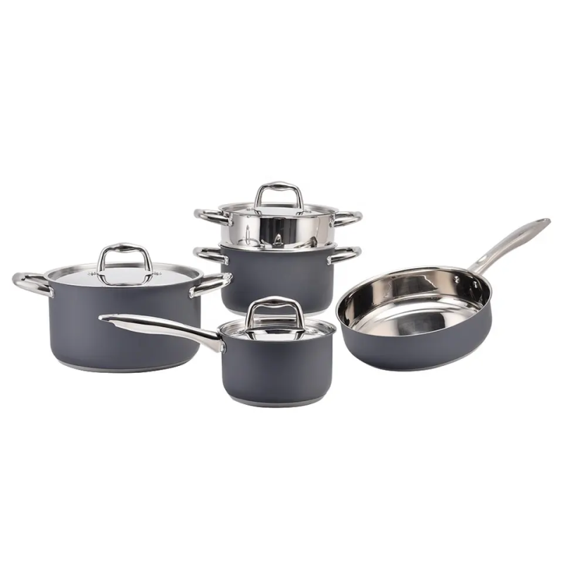 cookware set stainless steel with cover