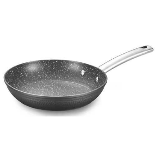 hammered frying pan with steel handle